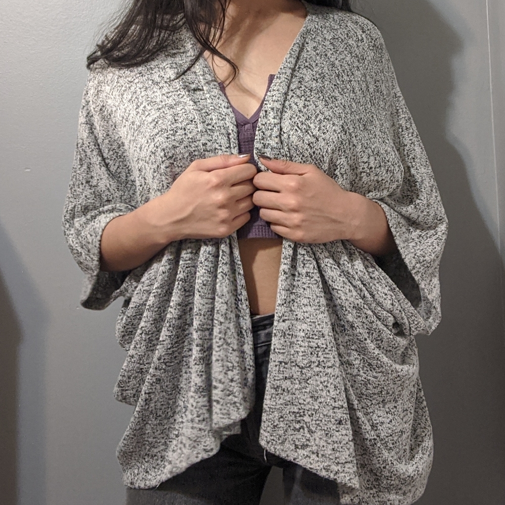 Grey Summer Shawl Cardigan